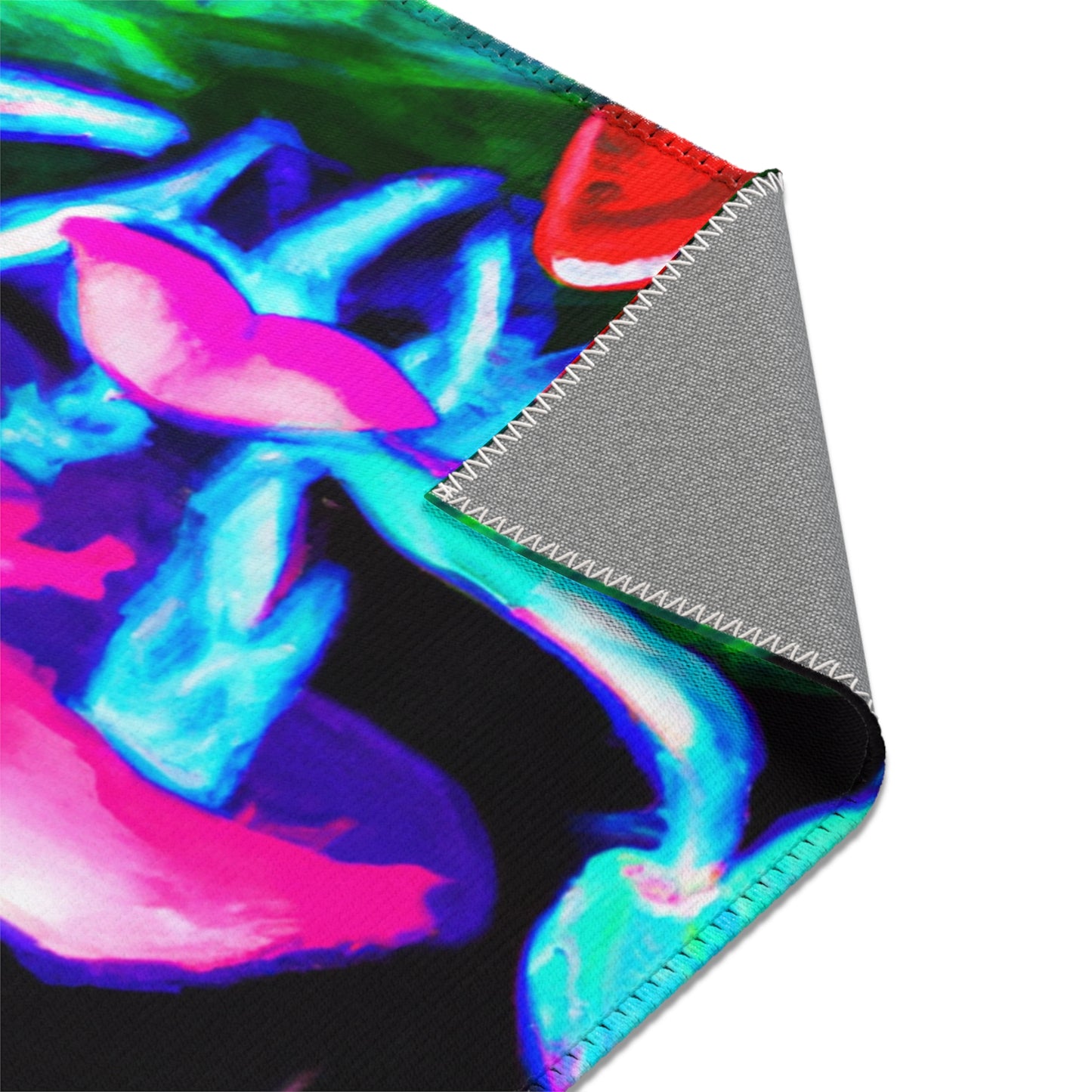 "Vibrant Neon Butterfly Fantasia" Butterflies & Mushrooms Area Rug