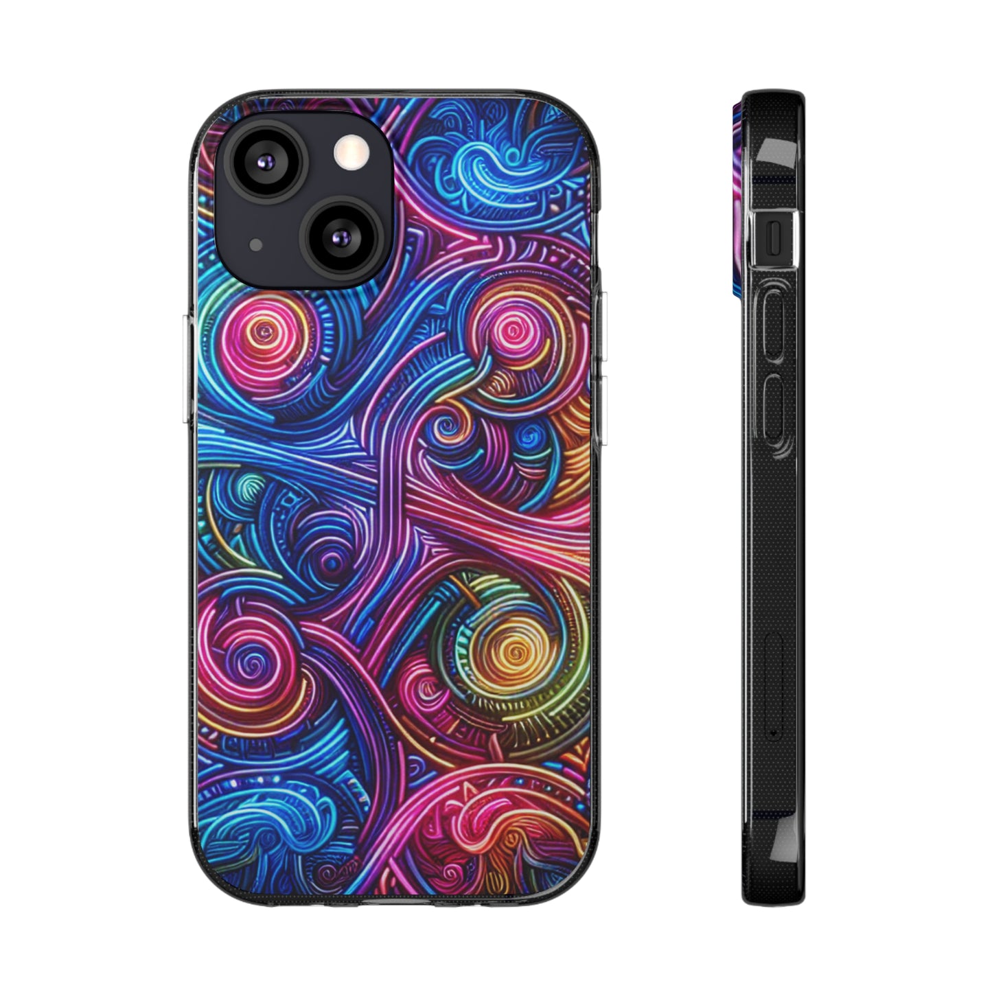 Vibrant Trippy Neon Infinity Ripples. Infinity Patterns Art Polycarbonate Phone Case Samsung Galaxy s21 s22 Google Pixel 6 Iphone 11 12 13 14 Pro Max Mini Plus