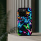 "Neon Butterfly Luridrainbow". Neon Butterflies Premium Art Magsafe Magnet Tough IPhone 13 14 15 Pro Plus Max and Mini in Matte and Glossy Phone cases