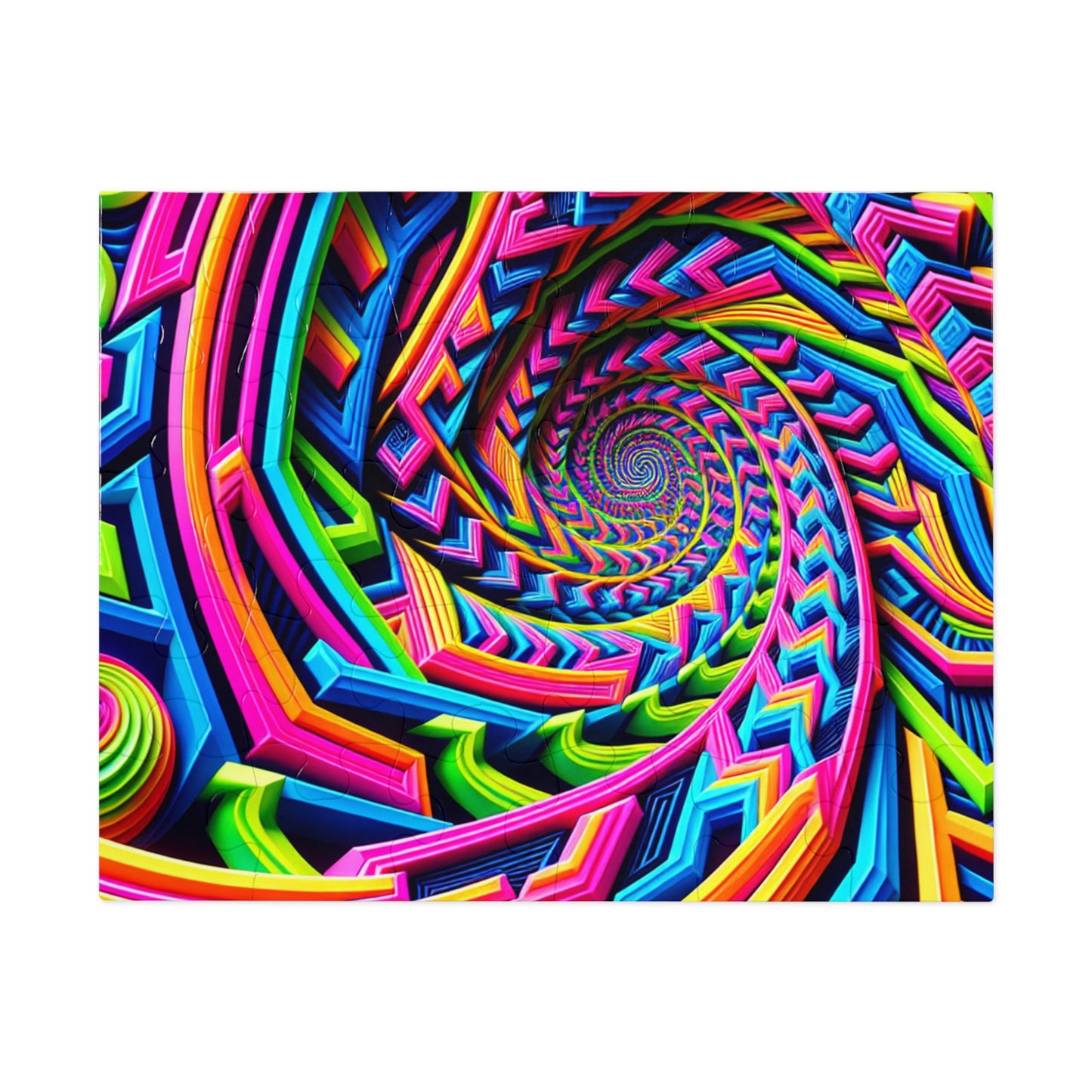 Neon Infinipat. - Neon Trippy Infinity Patterns Puzzle 30, 110, 252, and 1000 Pieces