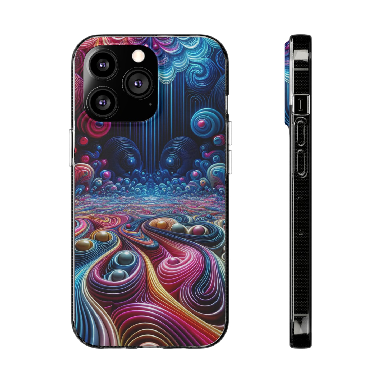Mesmerizing Neon Infinity Infinity Patterns Art Polycarbonate Phone Case Samsung Galaxy s21 s22 Google Pixel 6 Iphone 11 12 13 14 Pro Max Mini Plus