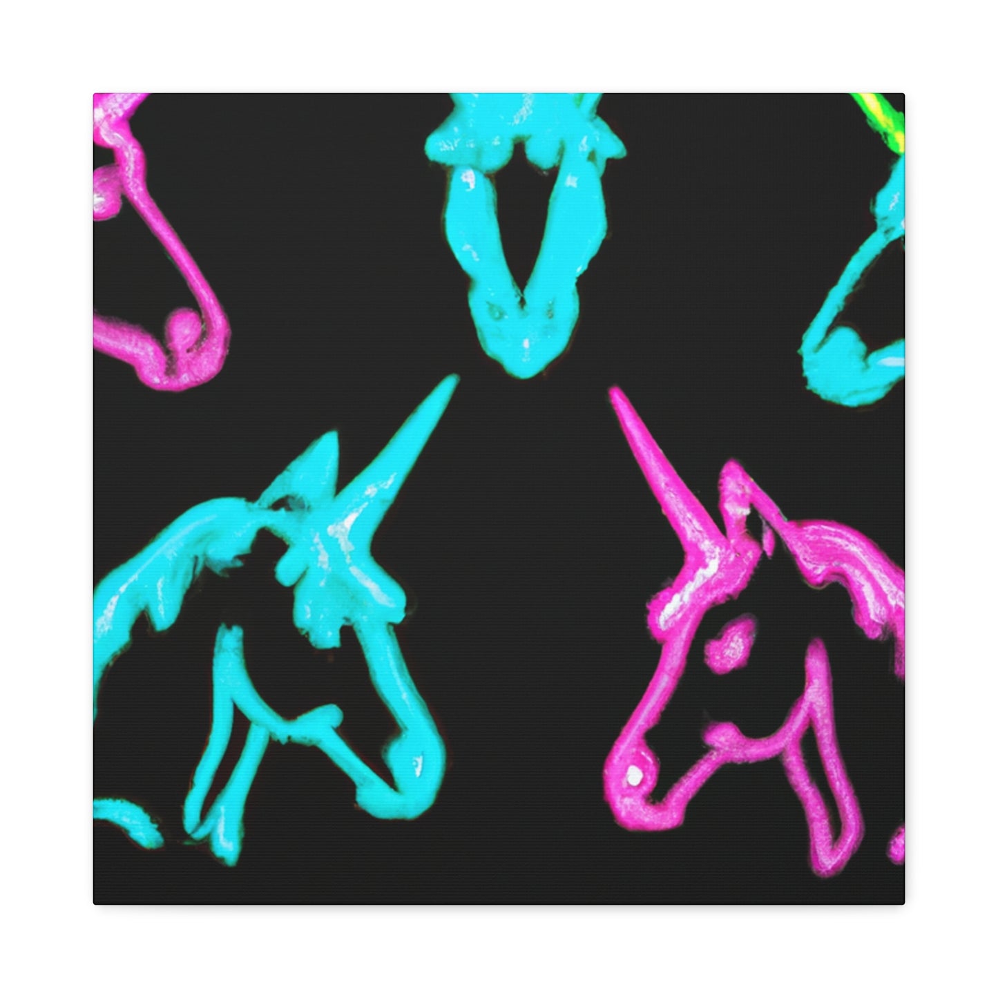 Neon Night Unicorn Prism NEON Unicorns Art Canvas