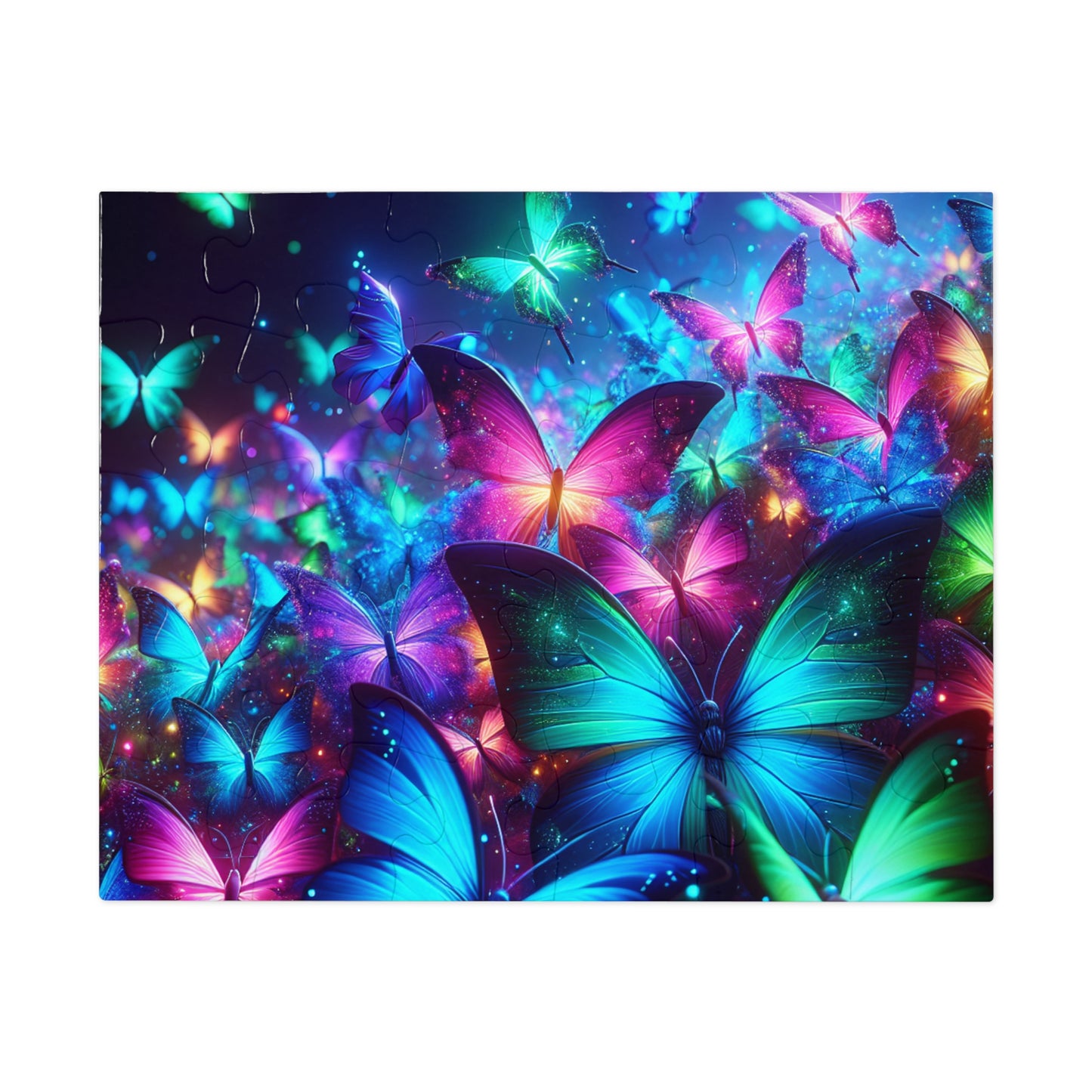 Neon Flutter. - Neon Butterflies Puzzle30, 110, 252, and 1000 Pieces