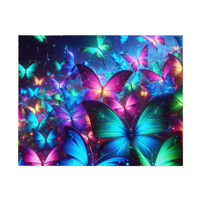 Neon Flutter. - Neon Butterflies Puzzle30, 110, 252, and 1000 Pieces