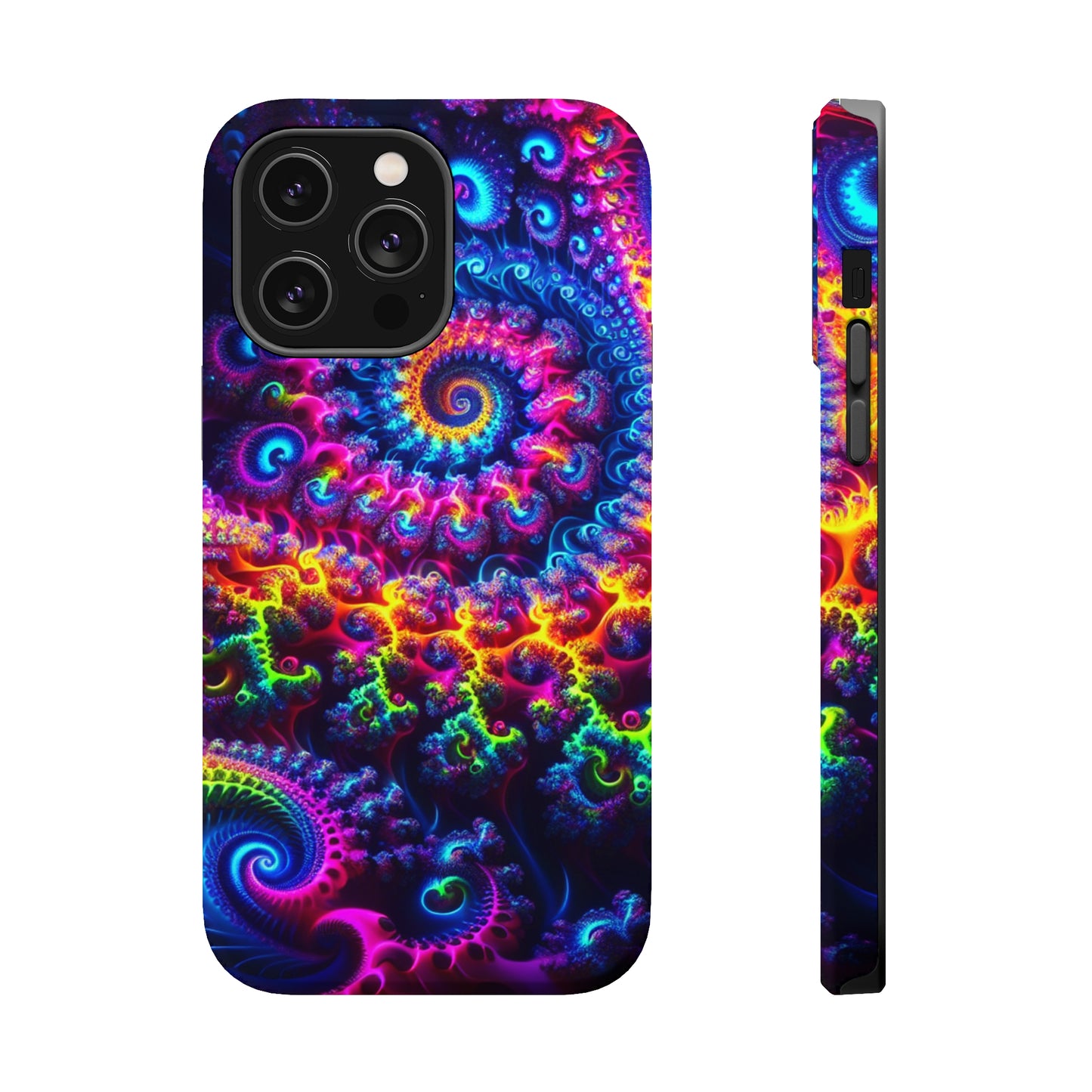 Twilight Infinyscape Neon Trippy Infinity Patterns Premium Art Magsafe Magnet Tough IPhone 13 14 15 Pro Plus Max and Mini in Matte and Glossy Phone cases