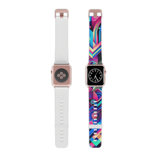 "Neon Glitchscape" - Trippy Infinity Patterns Iwatch Band