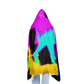 "Neon Dreamscape" - NEON Unicorns Art Hooded Snuggle Blanket
