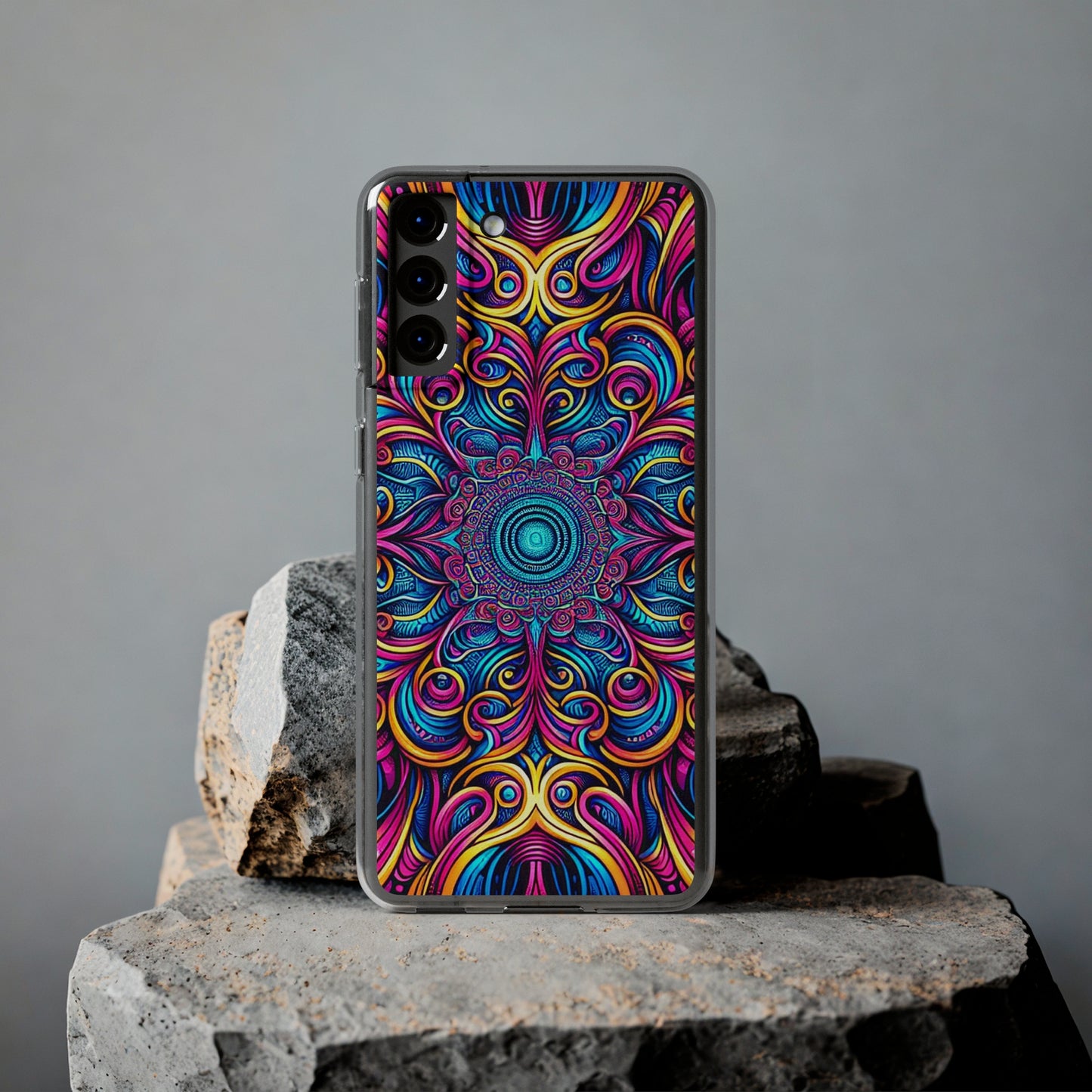 "Fantasia of Fluorescence" Infinity Patterns Art Polycarbonate Phone Case Samsung Galaxy s21 s22 Google Pixel 6 Iphone 11 12 13 14 Pro Max Mini Plus
