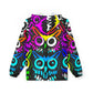 TDB Psychedelic Rave Owl Hooded Unisex Windbreaker