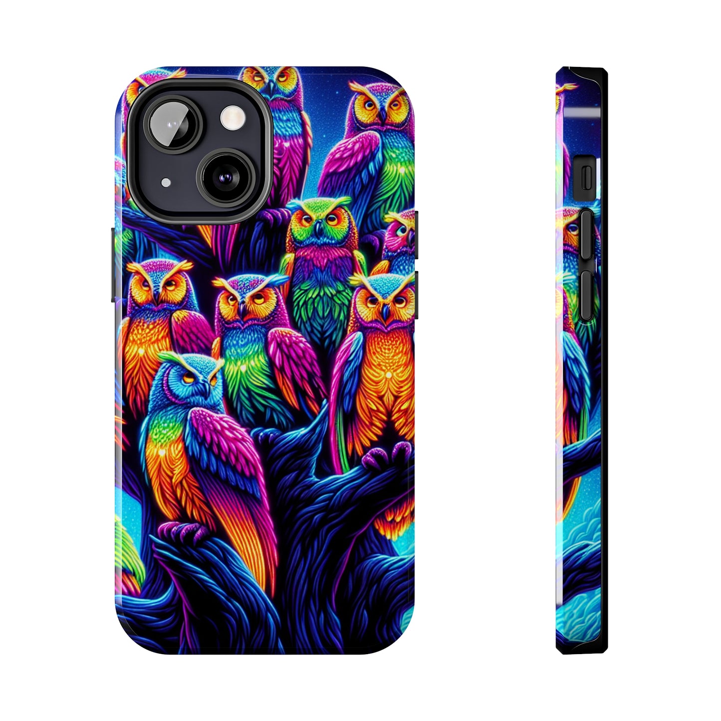Neon Nocturne. NEON Owls Tough Phone Case