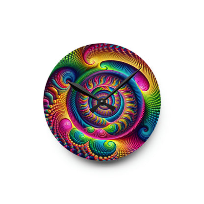 Reflective Neon Odyssey Infinity Patterns Art Acrylic Clock