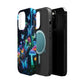 "Neon Dreamscape" Neon Butterflies and Mushrooms Premium Art Magsafe Magnet Tough IPhone 13 14 15 Pro Plus Max and Mini in Matte and Glossy Phone cases
