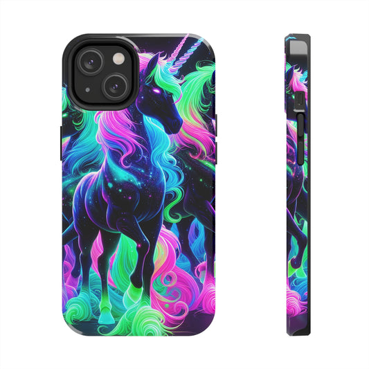 Neon Rainbow Unirony. NEON Unicorns Tough Phone Case