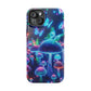 Neon Glitterbug Heaven. Neon Butterflies and Mushrooms Premium Art Magsafe Magnet Tough IPhone 13 14 15 Pro Plus Max and Mini in Matte and Glossy Phone cases