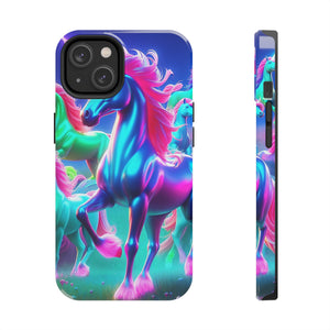 "Rainbow Dreams in Neon" NEON Unicorns Tough Phone Case