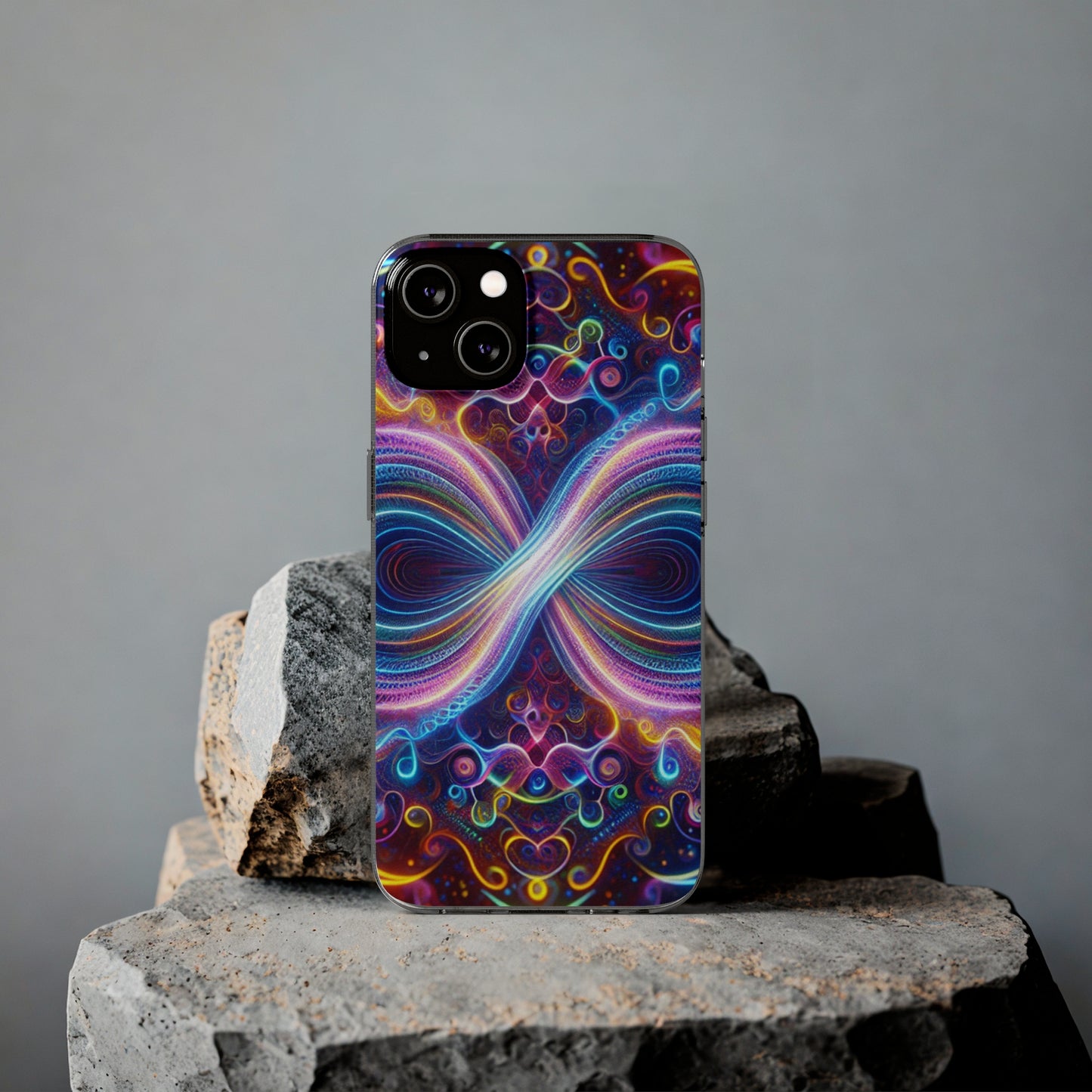 "Neon Infinity Bliss" Infinity Patterns Art Polycarbonate Phone Case