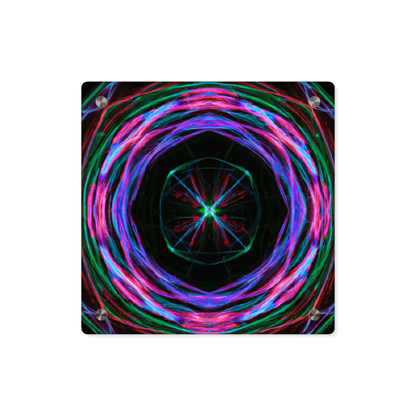 Vivid Vertigo Vortex Trippy Infinity Patterns Acrylic Art Panel
