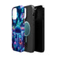 Neon Glitterbug Heaven. Neon Butterflies and Mushrooms Premium Art Magsafe Magnet Tough IPhone 13 14 15 Pro Plus Max and Mini in Matte and Glossy Phone cases