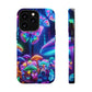 Neon Ecstasy. Neon Butterflies and Mushrooms Premium Art Magsafe Magnet Tough IPhone 13 14 15 Pro Plus Max and Mini in Matte and Glossy Phone cases