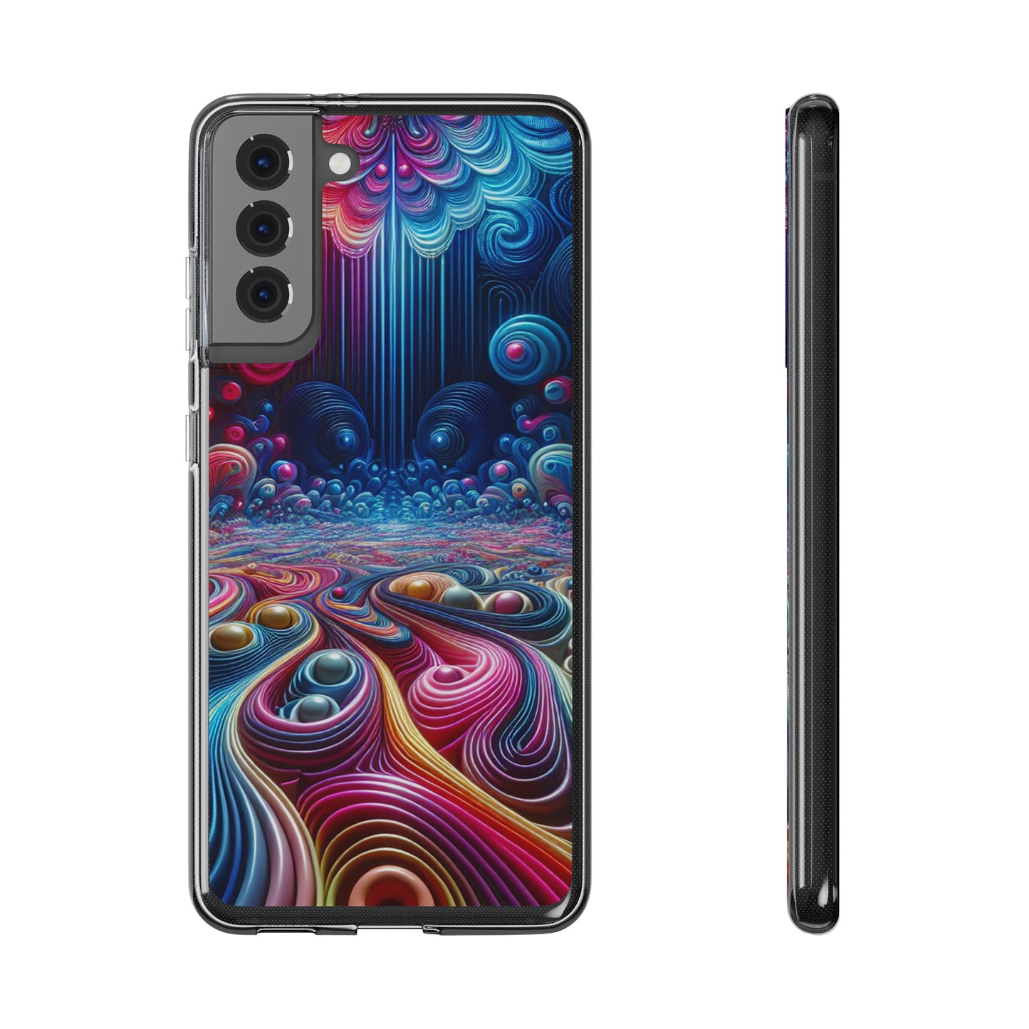 Mesmerizing Neon Infinity Infinity Patterns Art Polycarbonate Phone Case Samsung Galaxy s21 s22 Google Pixel 6 Iphone 11 12 13 14 Pro Max Mini Plus