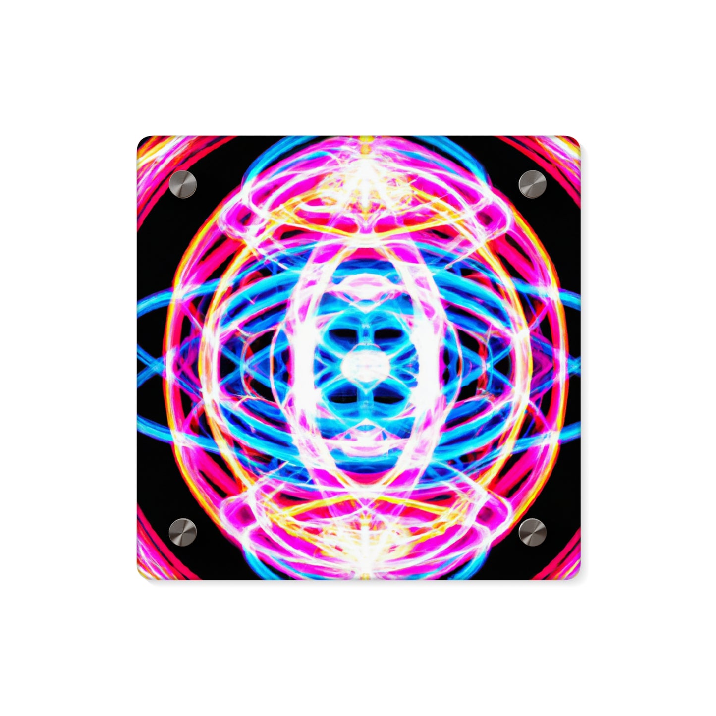 Neon Infinity Extravaganza. Trippy Infinity Patterns Acrylic Art Panel