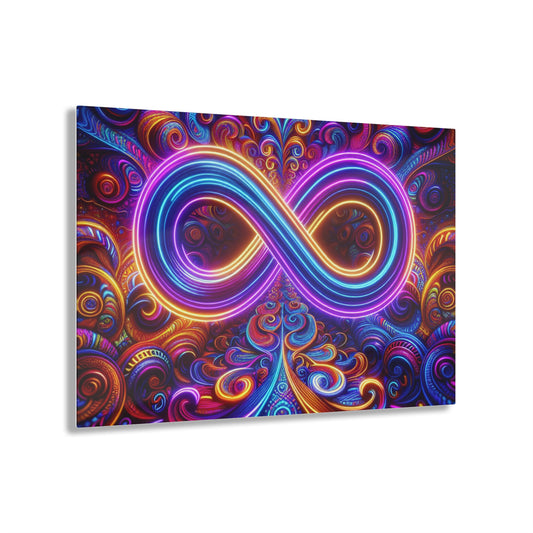 Cosmic Vibrancy. Trippy infity Pattern 1/4" Glossy Acrylic Art