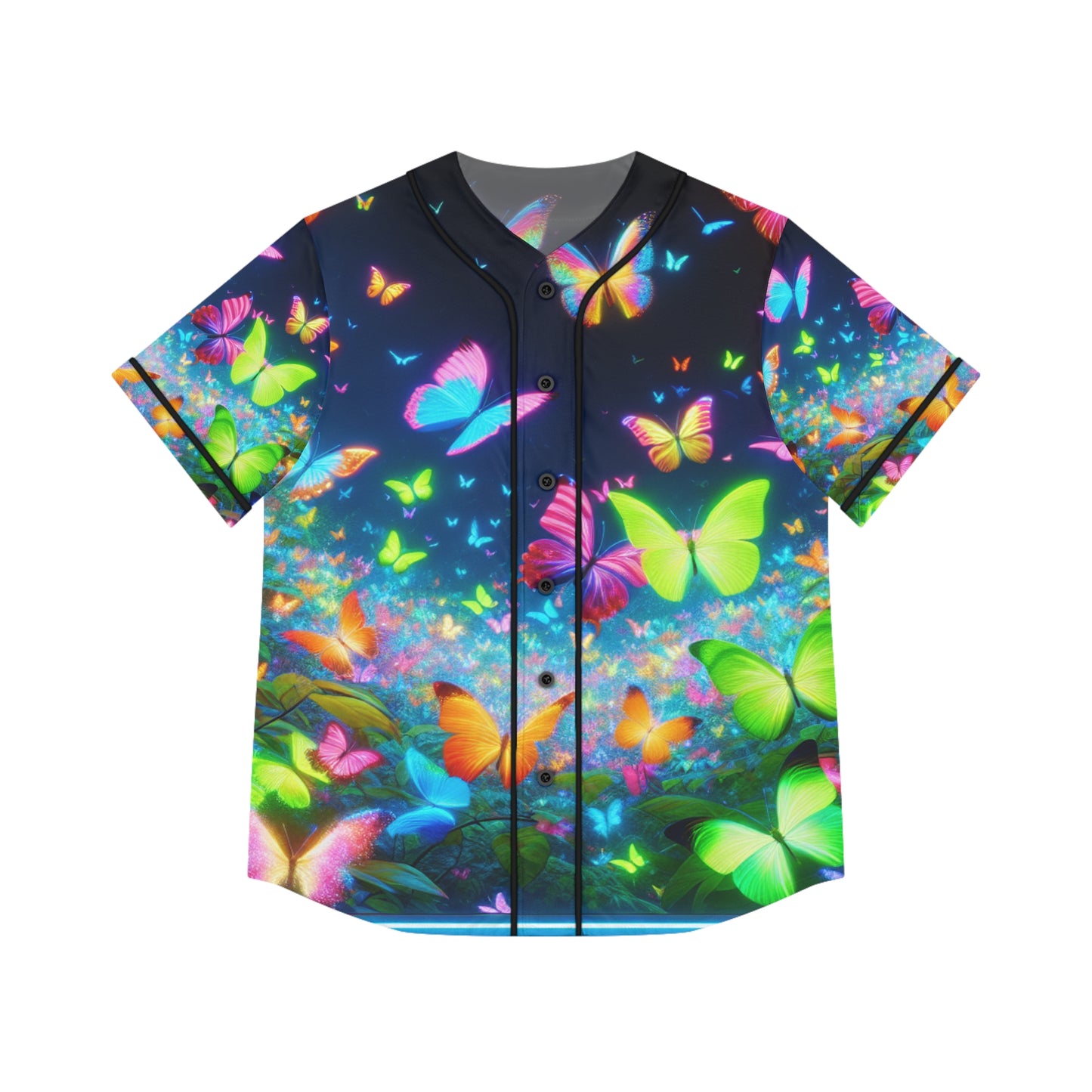 "Neon Flutterby Glow" Neon Butterflies Womans Jersey