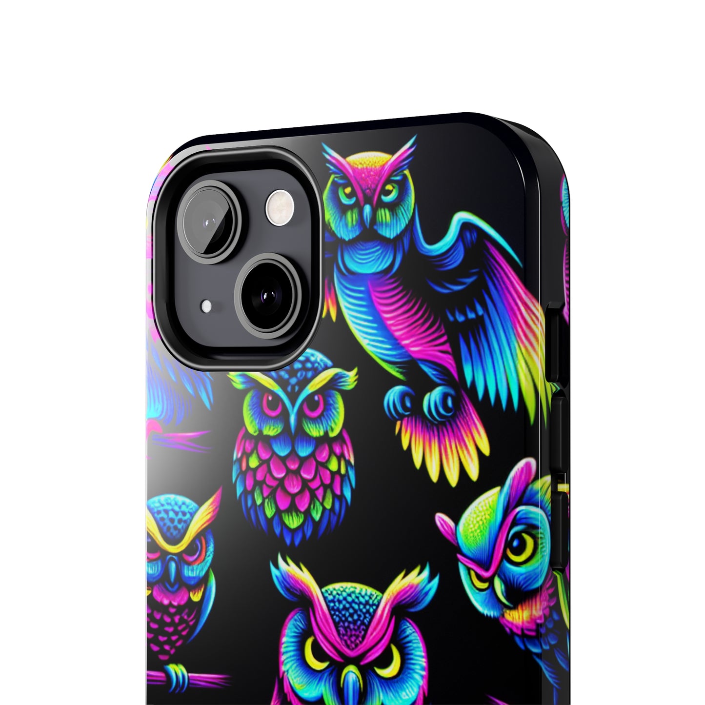 Neon Glowing Owls. NEON Owls Tough Phone Case