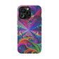Cosmic Electric Rainbow Frenzy. Neon Trippy Infinity Patterns Premium Art Magsafe Magnet Tough IPhone 13 14 15 Pro Plus Max and Mini in Matte and Glossy Phone cases