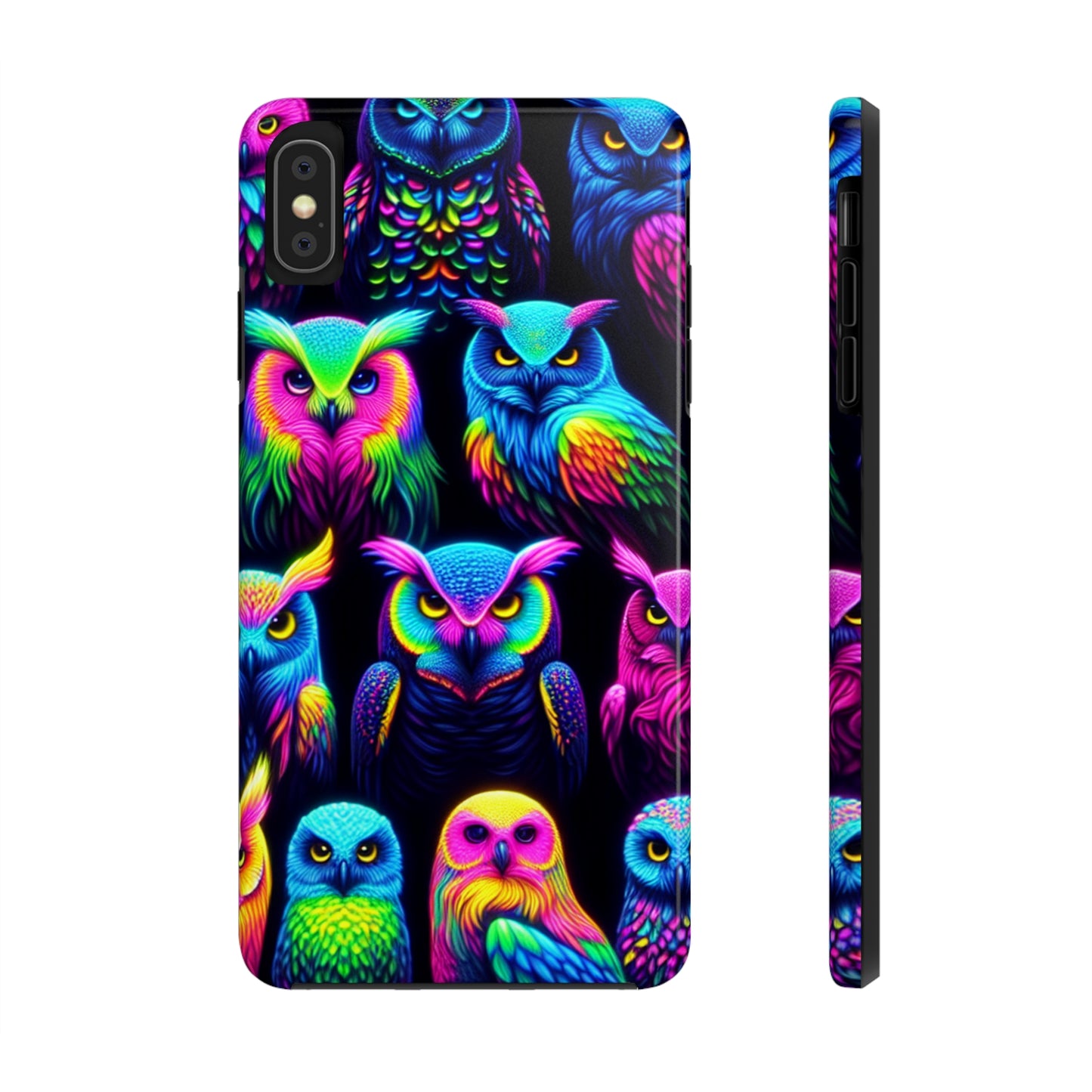 "Nocturnal Neon Glow" NEON Owls Tough Phone Case
