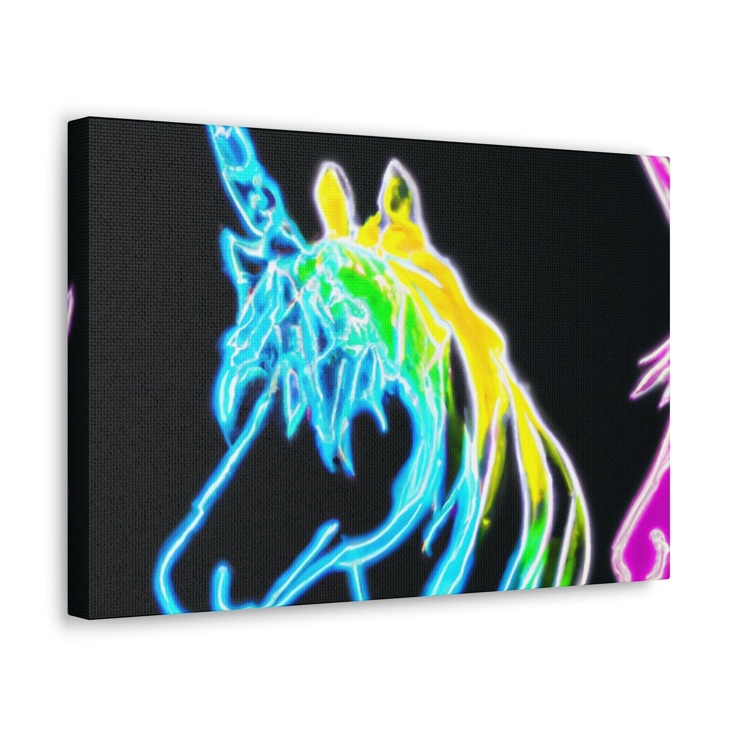 "The Glowing Rainbow Herd" NEON Unicorns Art Canvas