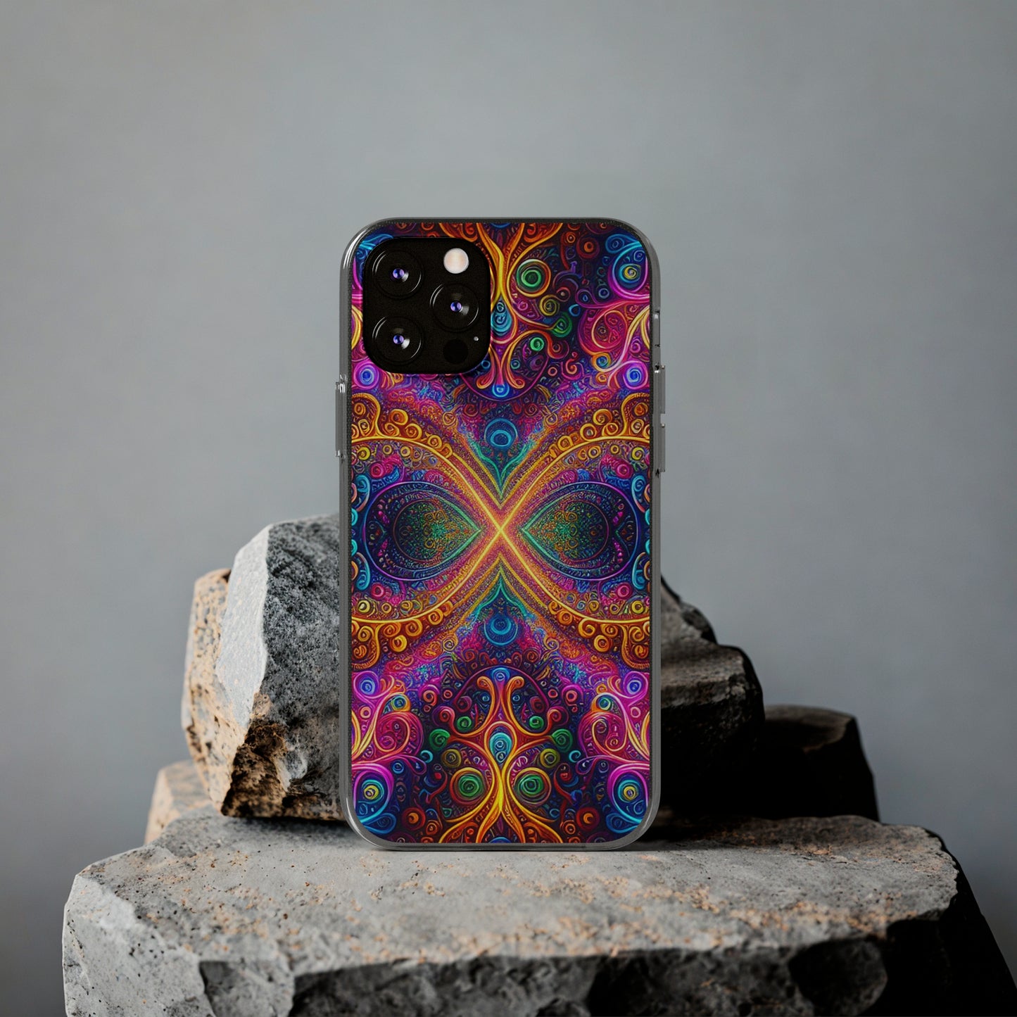 Vibrant Trippy Neon Infinity Swirls Infinity Patterns Art Polycarbonate Phone Case