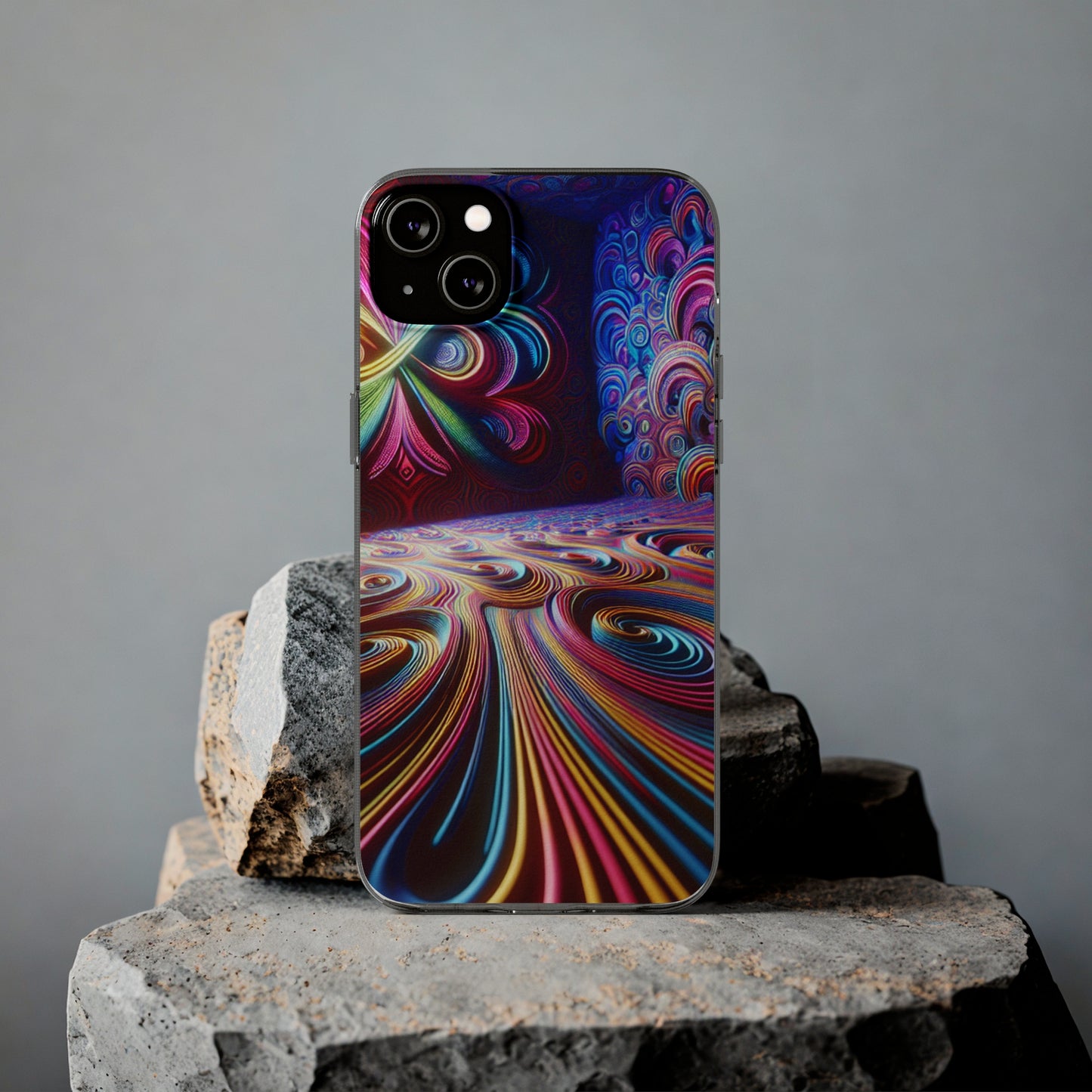 Vibin' Neon Infinity. Infinity Patterns Art Polycarbonate Phone Case