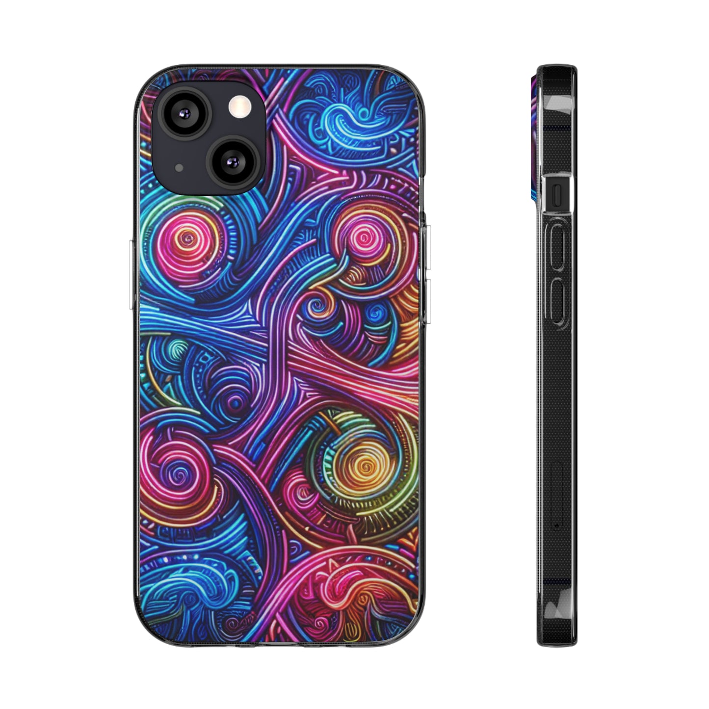 Vibrant Trippy Neon Infinity Ripples. Infinity Patterns Art Polycarbonate Phone Case Samsung Galaxy s21 s22 Google Pixel 6 Iphone 11 12 13 14 Pro Max Mini Plus