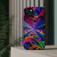 Cosmic Electric Rainbow Frenzy. Neon Trippy Infinity Patterns Premium Art Magsafe Magnet Tough IPhone 13 14 15 Pro Plus Max and Mini in Matte and Glossy Phone cases