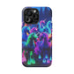 "Neon Fantasyland" Neon Unicorns Premium Art Magsafe Magnet Tough IPhone 13 14 15 Pro Plus Max and Mini in Matte and Glossy Phone cases