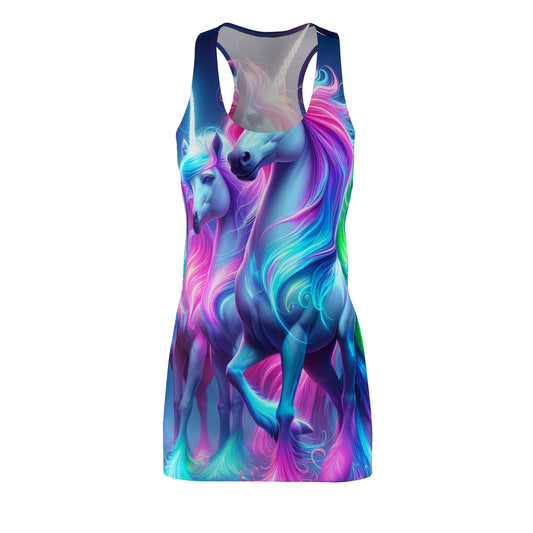 Neon Fantasia Unicorns Neon Unicorns Racerback Dress