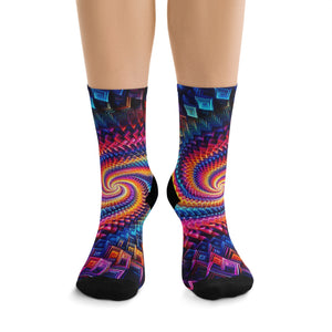 TDB Triptonix Infinity Labyrinth. Trippy Recycled Poly Socks