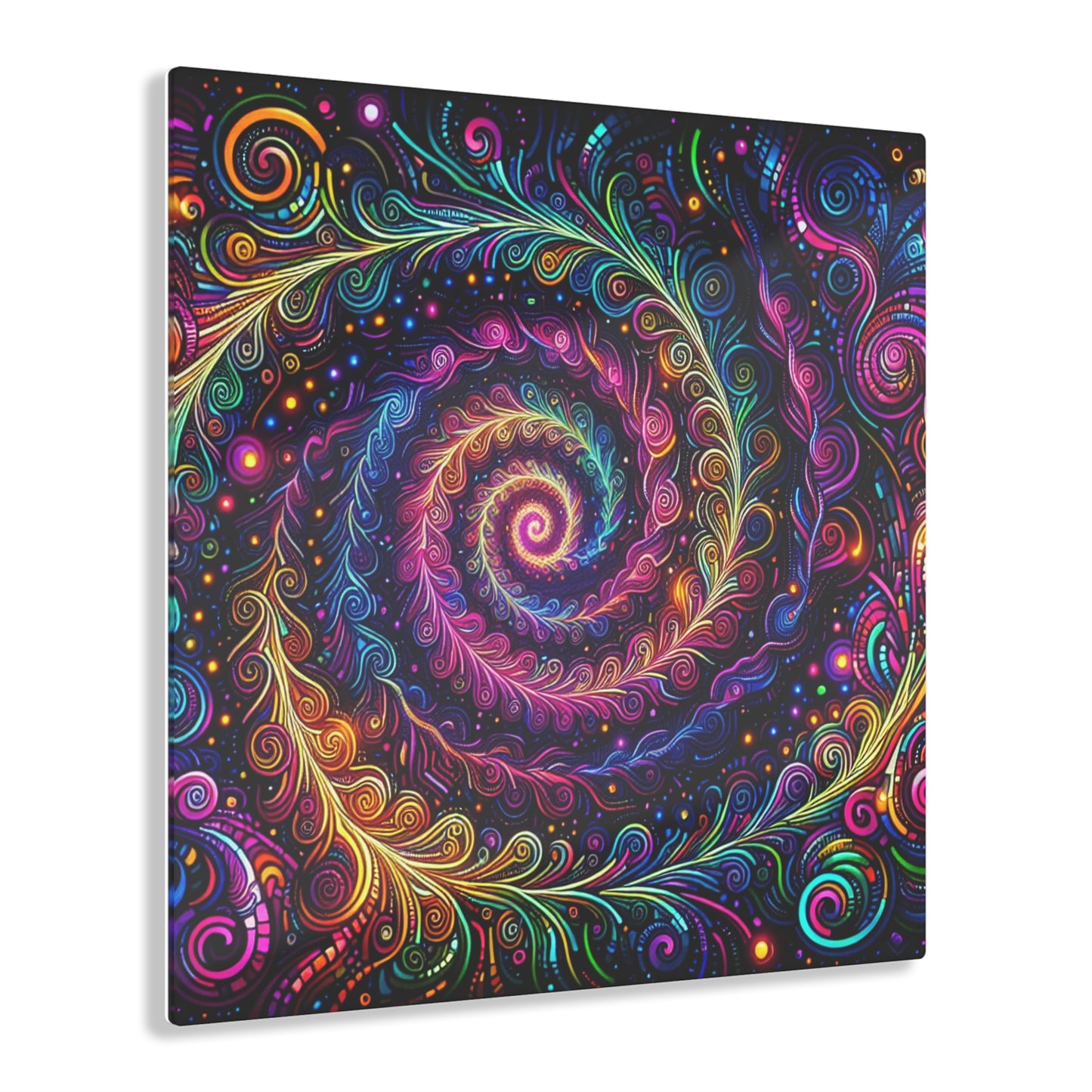 Vibrant Infinity Voyage. Trippy infity Pattern 1/4" Glossy Acrylic Art