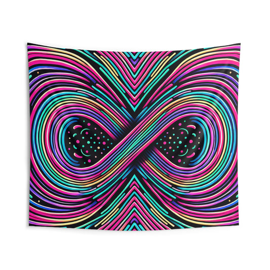 Neon Infinity Euphoria. Infinity Patterns Art Tapestry