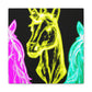 "Neon Unicorn Glow" NEON Unicorns Art Canvas