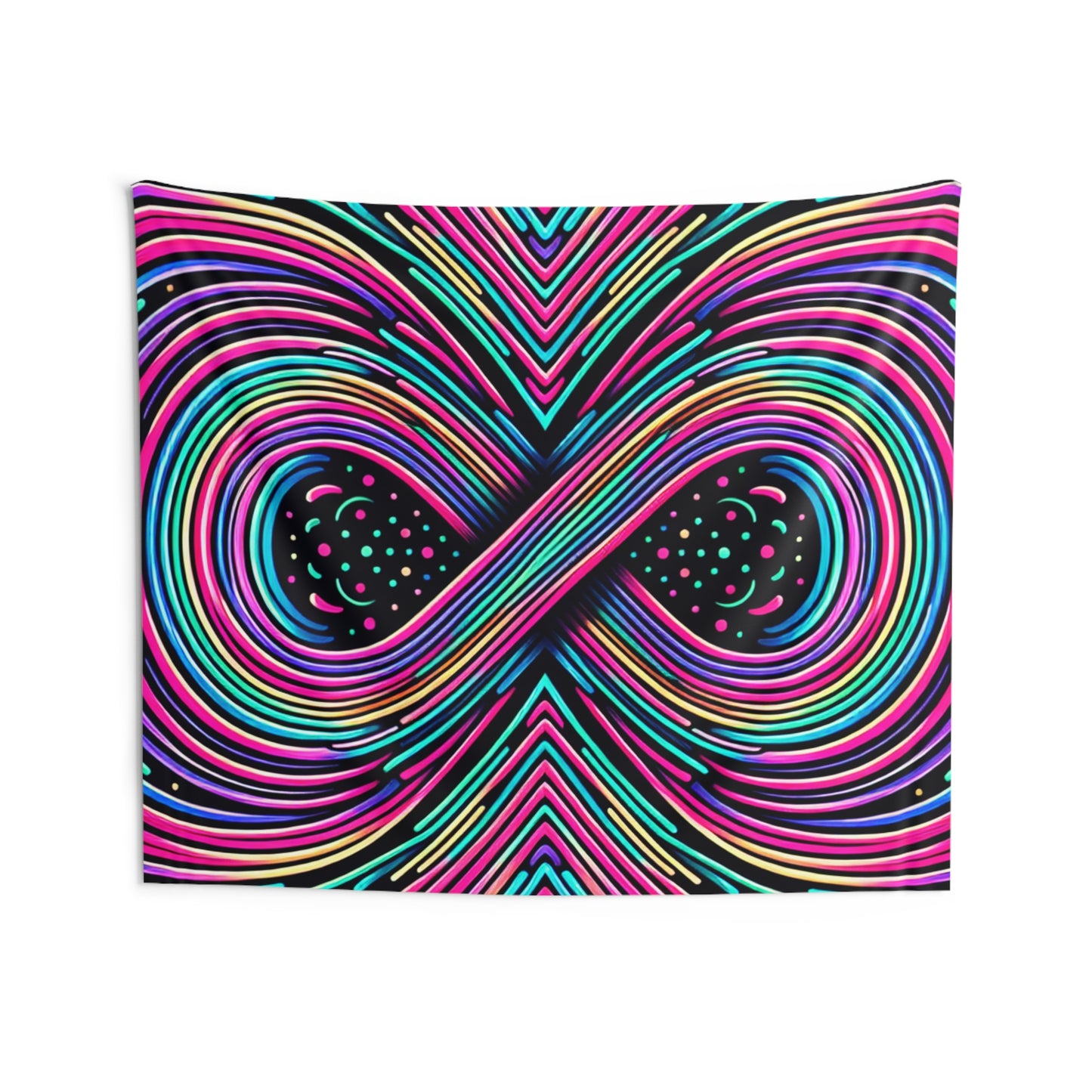Neon Infinity Euphoria. Infinity Patterns Art Tapestry