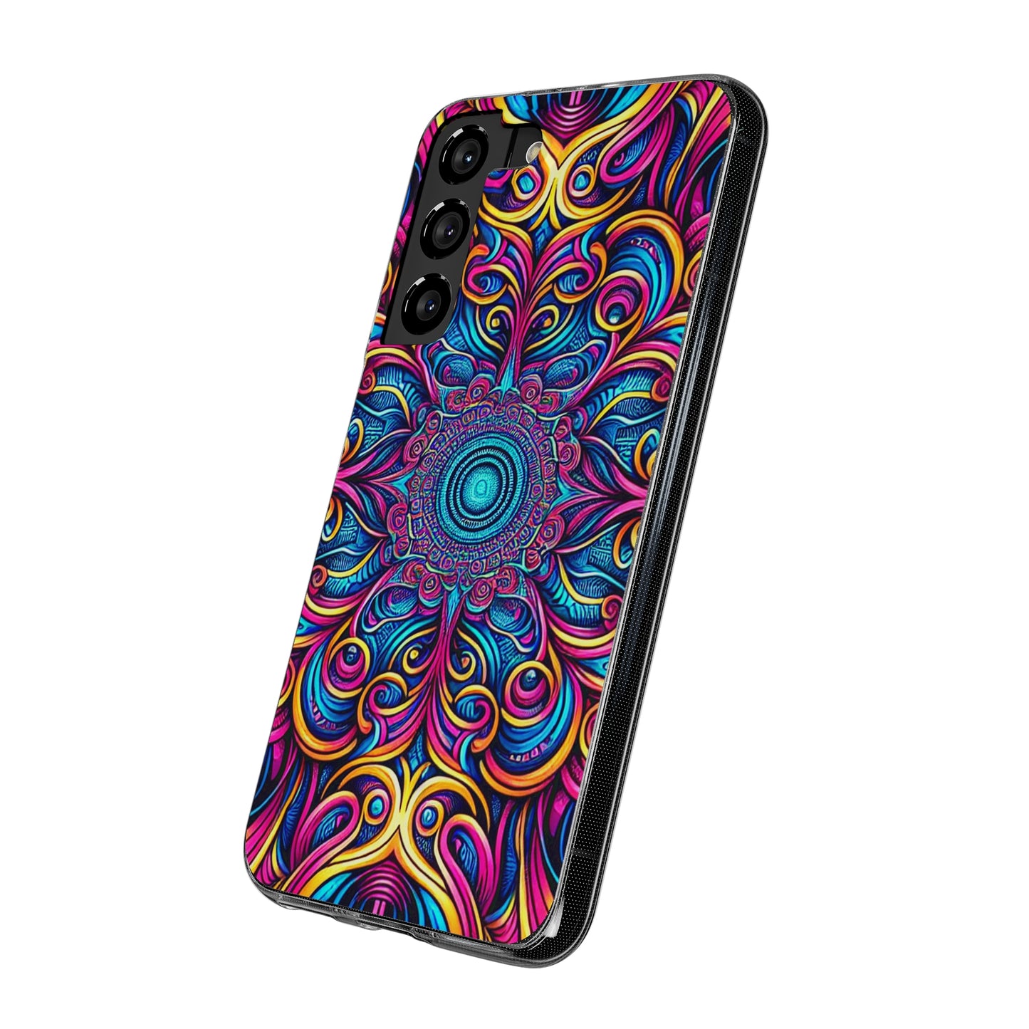 "Fantasia of Fluorescence" Infinity Patterns Art Polycarbonate Phone Case Samsung Galaxy s21 s22 Google Pixel 6 Iphone 11 12 13 14 Pro Max Mini Plus