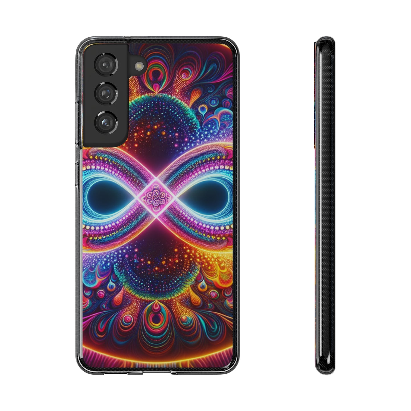 "Neon Psychedelic Infinity" Infinity Patterns Art Polycarbonate Phone Case