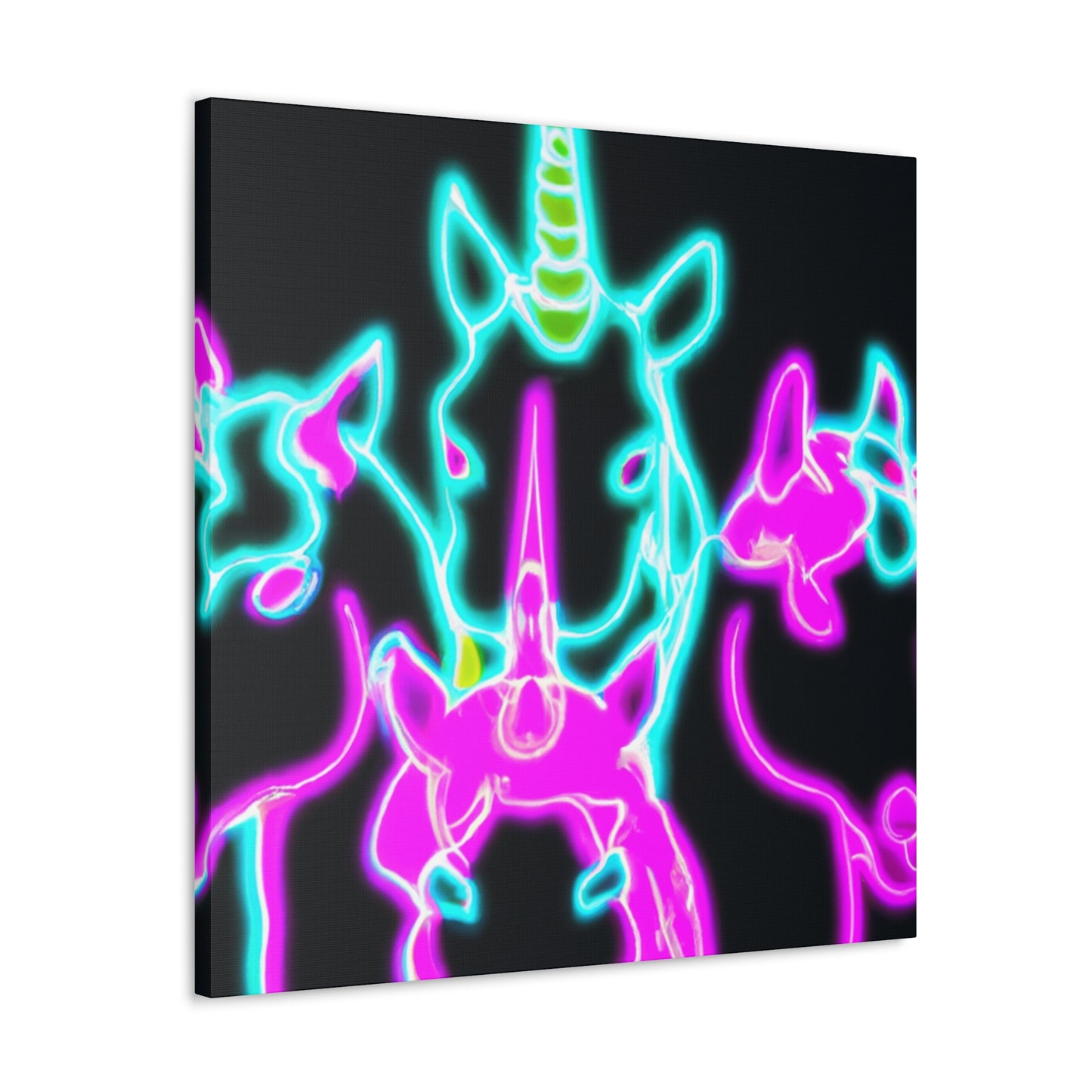 Neon Unicorns Galore! NEON Unicorns Art Canvas