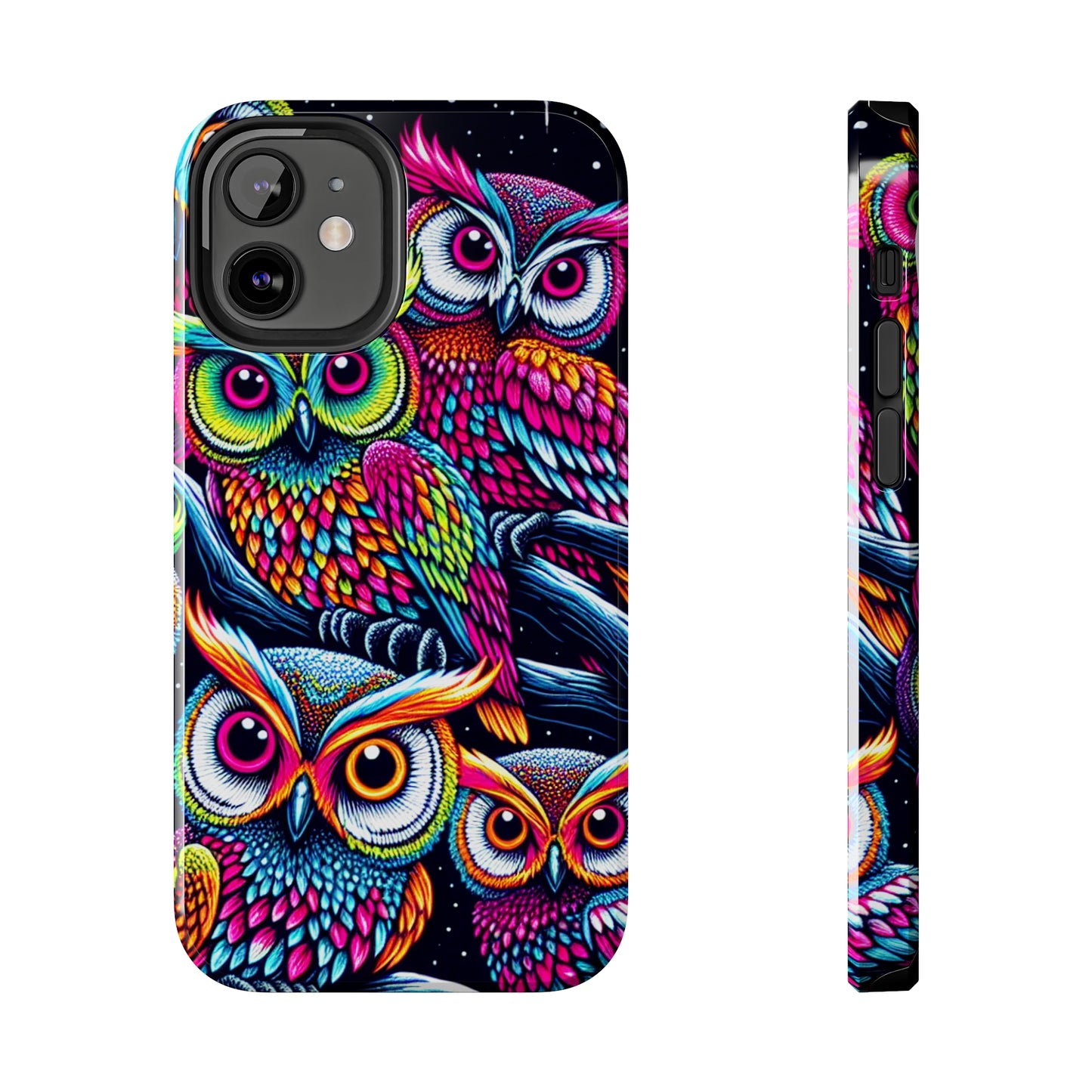 "Neon Nocturne" NEON Owls Tough Phone Case