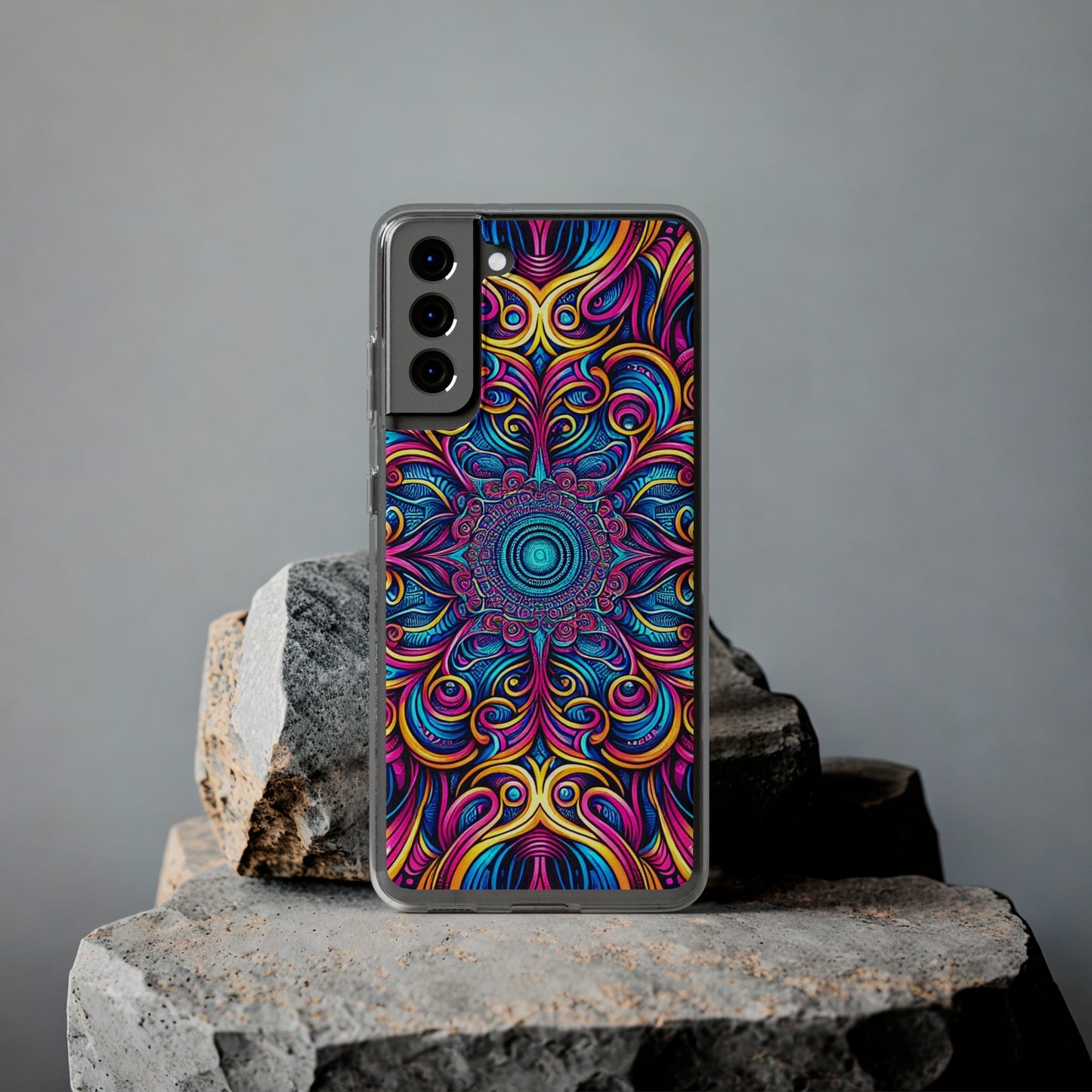 "Fantasia of Fluorescence" Infinity Patterns Art Polycarbonate Phone Case Samsung Galaxy s21 s22 Google Pixel 6 Iphone 11 12 13 14 Pro Max Mini Plus