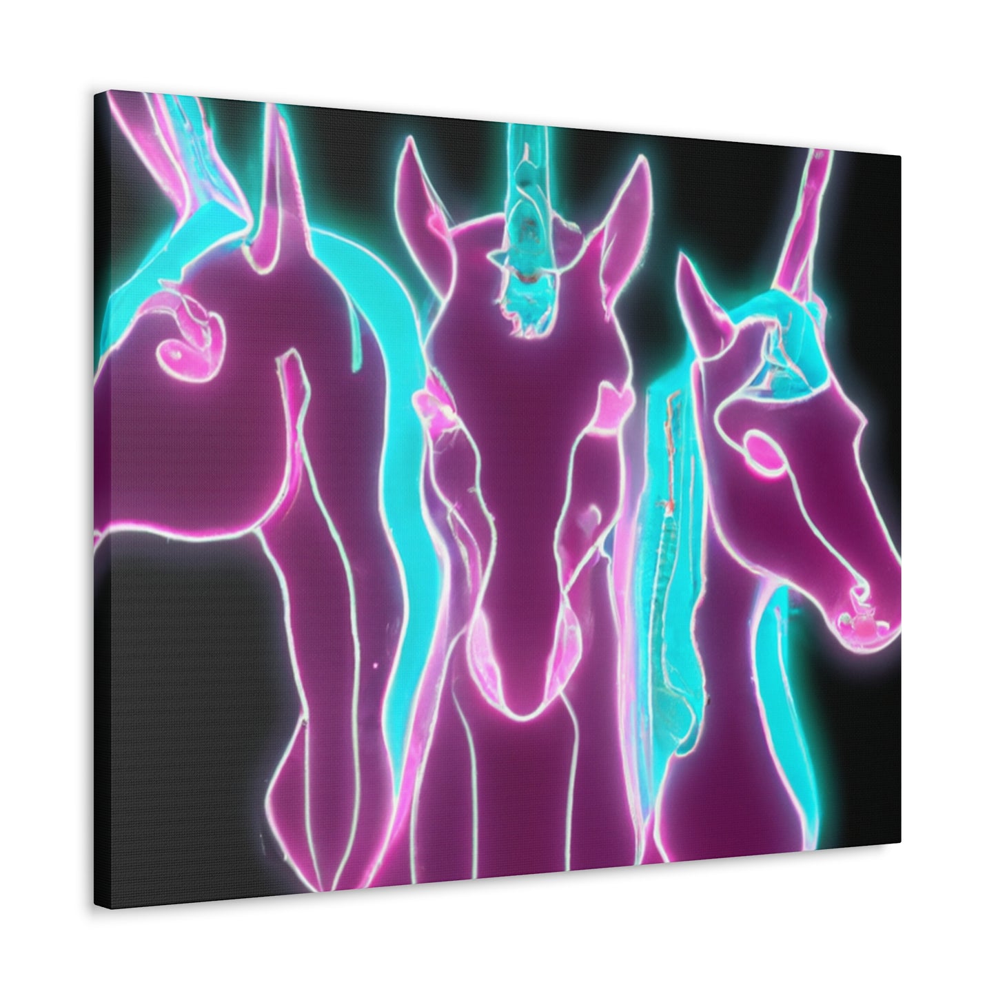 "Neon Unicorn Posse" NEON Unicorns Art Canvas