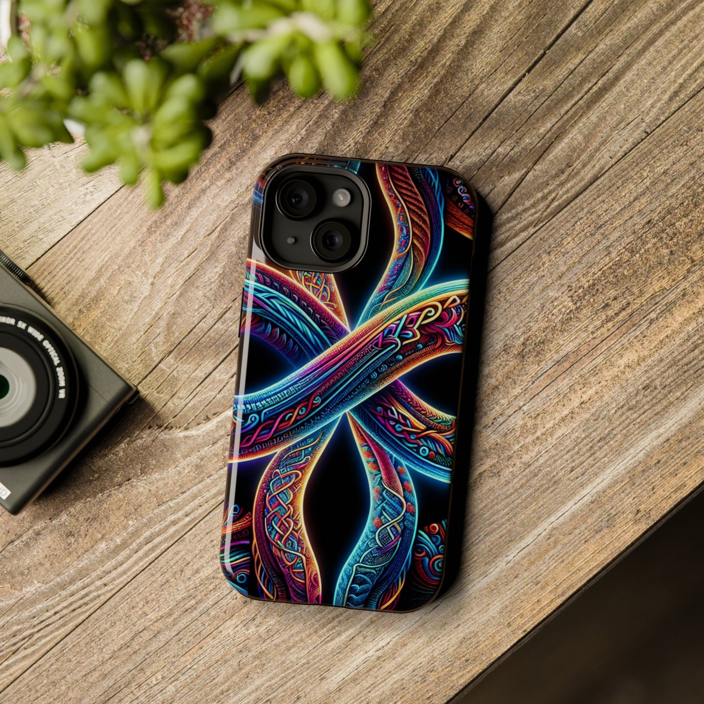 Vibrant Infinity Nocturne Neon Trippy Infinity Patterns Premium Art Magsafe Magnet Tough IPhone 13 14 15 Pro Plus Max and Mini in Matte and Glossy Phone cases
