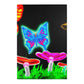 Vivid Nocturnal Nebula Butterflies & Mushrooms Area Rug